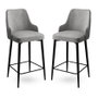 Hanah Home Enox Juego de 2 Taburetes de Bar Gris y Negro